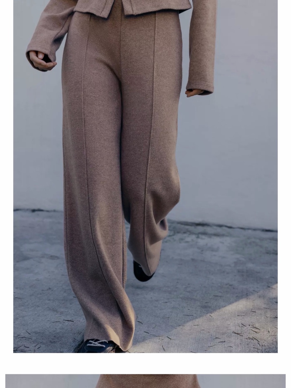 Zara Knit Pants with seams in grey